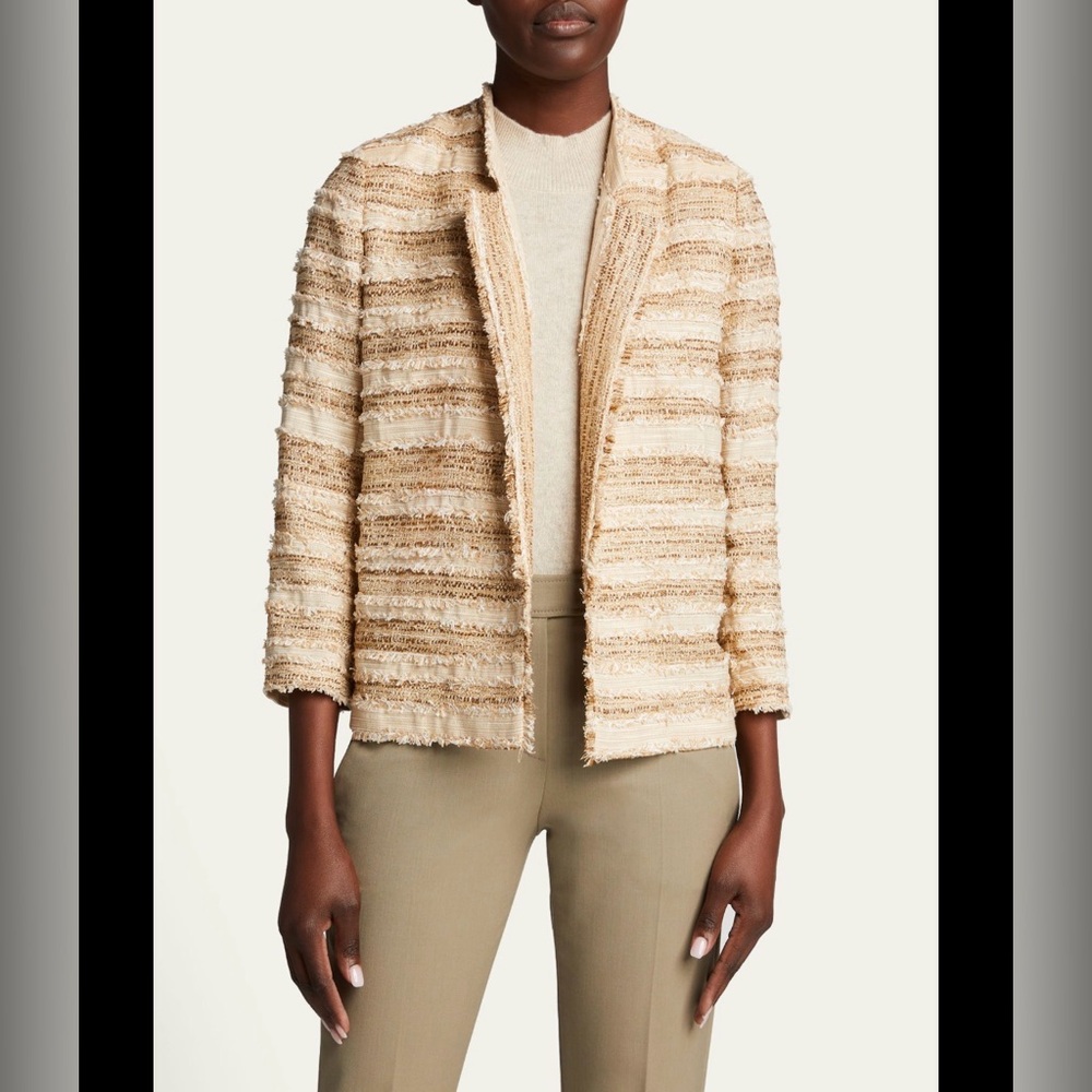Kobi Halperin Cream and Beige Bouclé Open-Front Jacket